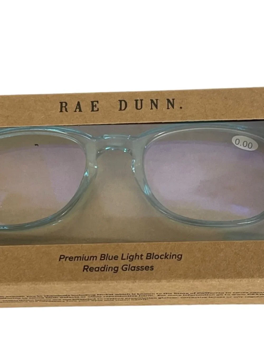 Rae Dunn Premium Blue Light Blocking Glasses 0.00 With Microfiber Pouch